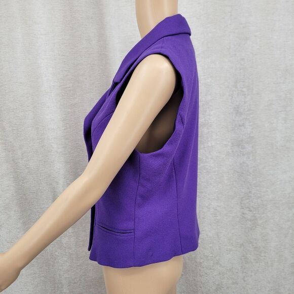 Alanni By Donnybrook Vintage Wool Purple Double-Breasted Women's Vest - Picture 2 of 8